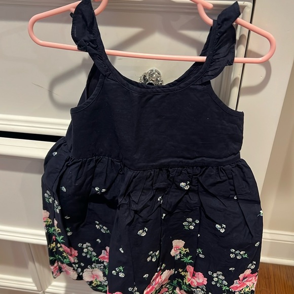 GAP | Dresses | Sweet Navy Blue Dress With Flower Detail | Poshmark